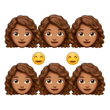 Emojis de uma mulher parda, com cabelo ondulado de várias formas sticker