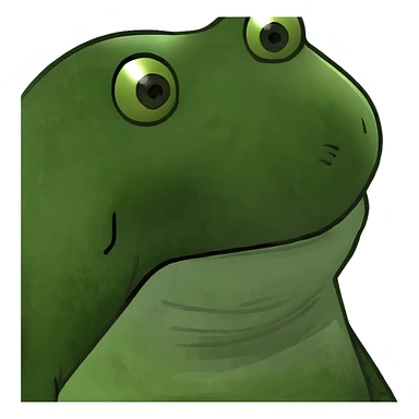 frog meme character sitting and smiling sticker