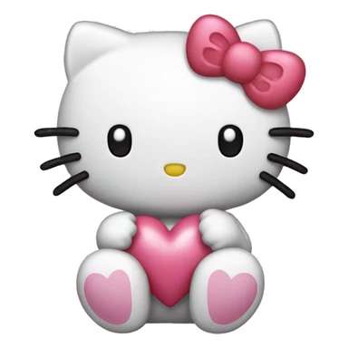 hello kitty with heart sticker