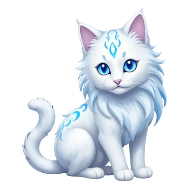 Magical Celestial Lunar-powered Fantasy Feline with lunar markings (full body) sticker
