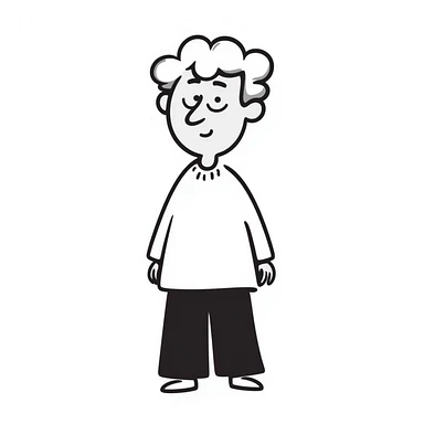 hand drawn doodle style old grandpa with simple lines sticker