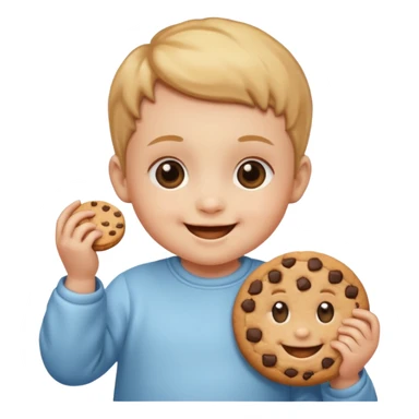 Baby with cookie sticker