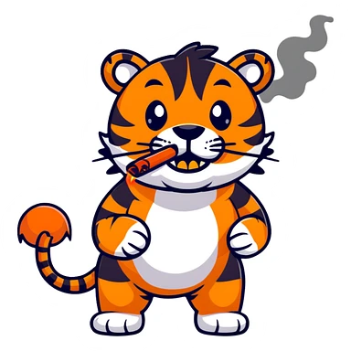 Tiger smoking weed  sticker