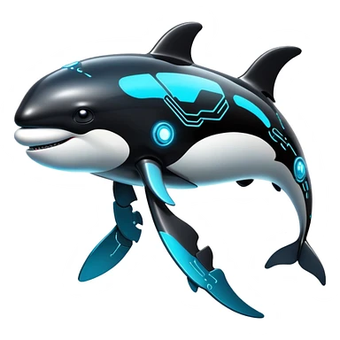 dystopian cybernetic android orca sticker