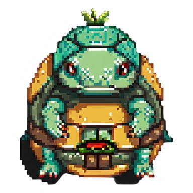 turtle transforming into a hamburger sticker