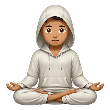 Person wearing hood meditating sticker
