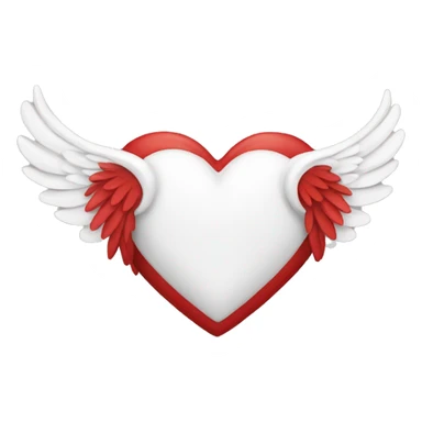 White heart with red wings around it  sticker