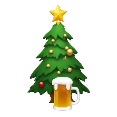Christmas tree drinking beer sticker
