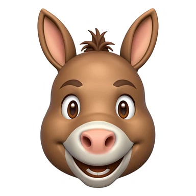 Smiling donkey 3d sticker