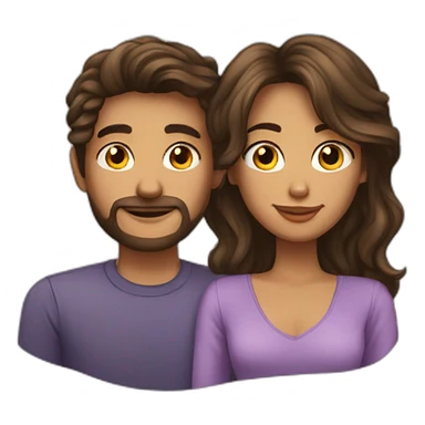 Casal homem e mulher homem moreno e mulher de cabelo cacheado sticker