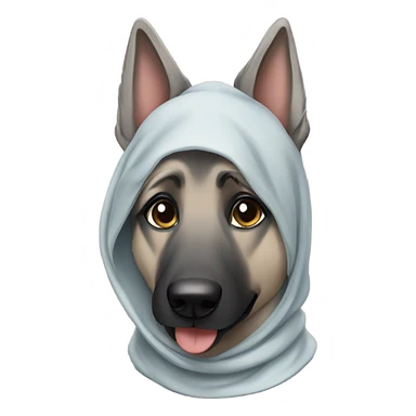 Silver German shepherd with hijab  sticker