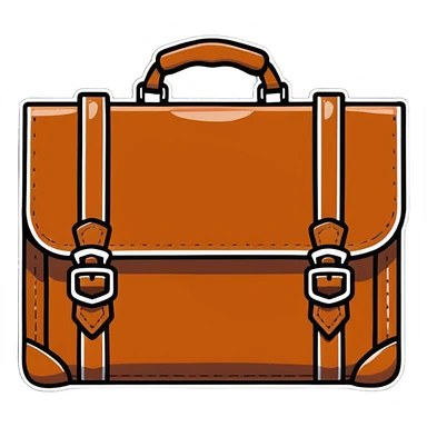 A professional brown leather attaché case or business briefcase sticker