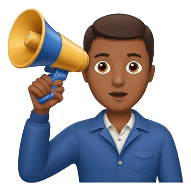 megaphone with male hand, collage style sticker