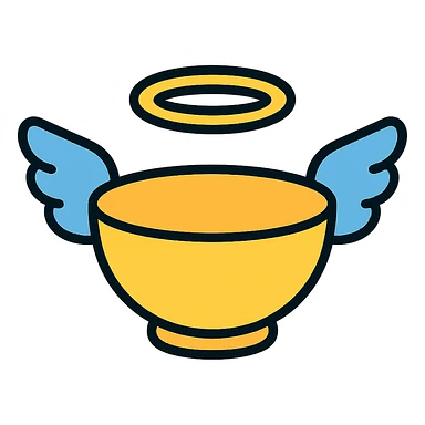 simple bowl with halo and wings sticker