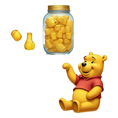 Winnie the Pooh with hunny jar  sticker