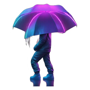 Juicy booty neon sign style man rain sticker