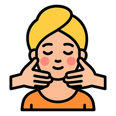 woman face massage sticker