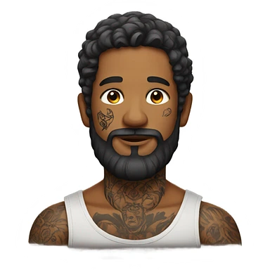 male portrait with beard with tattoos sticker