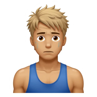 young tired man after training sticker