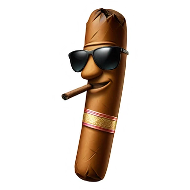 A cigar with sunglasses on  sticker