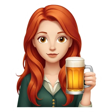 With long red hair add a beer sticker