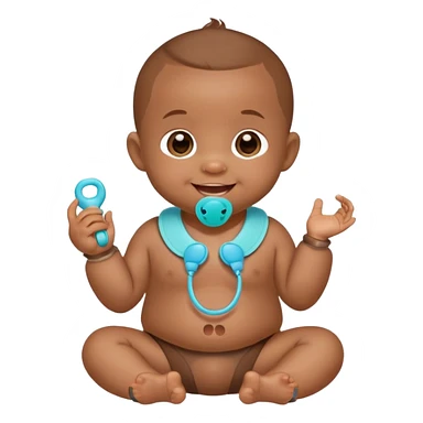 Brown baby in a cute outfit  sticker