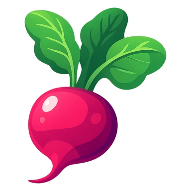 Make the background fully transparent while preserving the style and details of the radish. sticker
