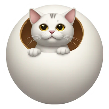 Cat in the shape of a ball with no legs sticker