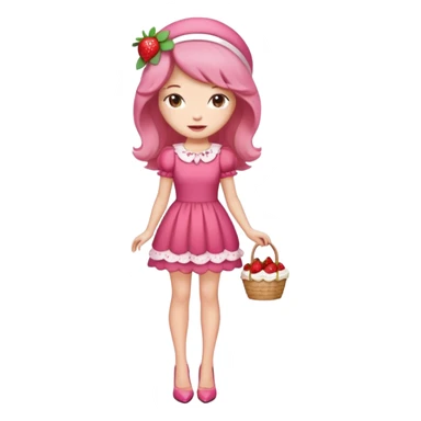 pretty and cute realistic modern day strawberry shortcake full body with high heels sticker