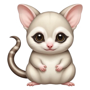 Fat and cute Japanese sugar glider  white. A mom anda a baby one very fat and cute. Snow white colour very white sticker