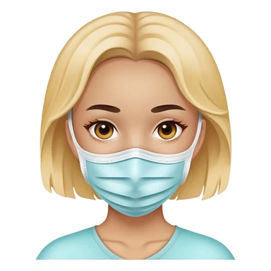 Chica con mascarilla en el rostro  sticker