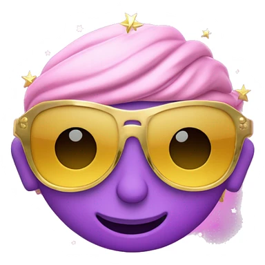 Un mono con una corona dorada. 	•	Gafas de sol rosadas con estrellas en lugar de lentes. 	•	Una máscara azul en la boca. 	•	Fondo turquesa. sticker