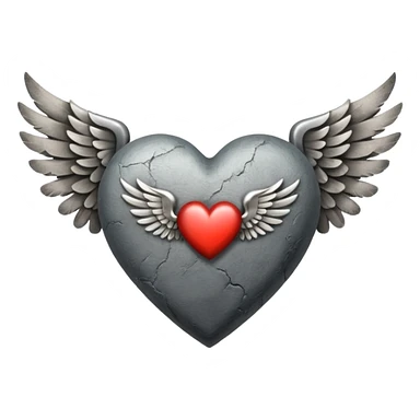 grisgray heart with wings sticker