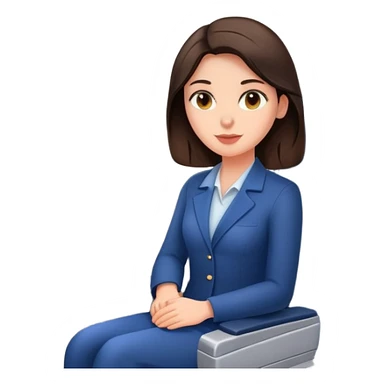 Brunette sitting in airplane seat sticker