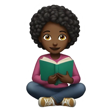 Black girl reading sticker