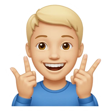 Smiley with his fingers between his teeth  sticker