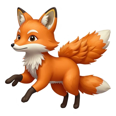 fox flying sticker