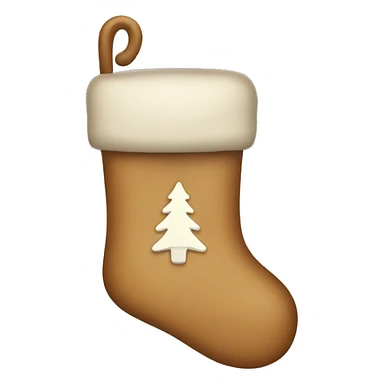 Tan Christmas stocking  sticker