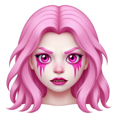 lady monster pink face sticker