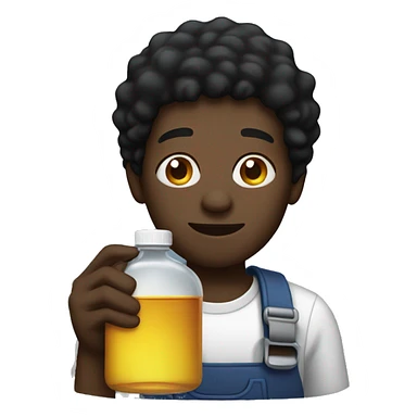 Black guy holding oil  sticker