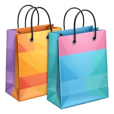 2 aesthetic shopping bag with pattern sticker
