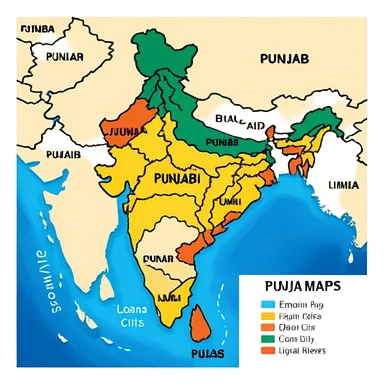 Punjab map sticker
