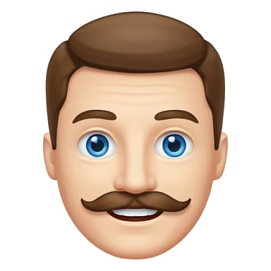 White man mustache sticker