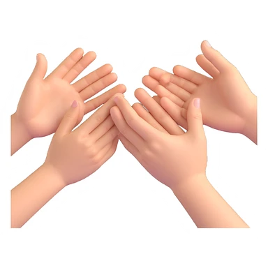 yellow emoji style Realistic hands clapping, joyful celebration, focus on hands, motion blur, bright background sticker