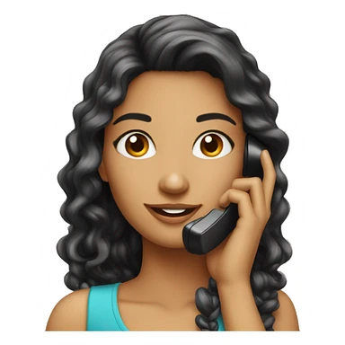 A beautiful girl on phone call sticker