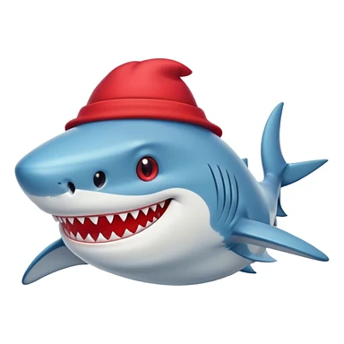 shark wearing red hat sticker