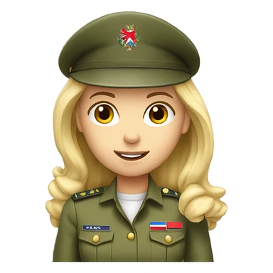 Blond girl in czech army uniform  sticker