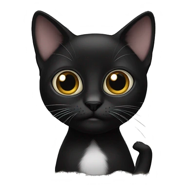 Black ccat with BIG  eyes sticker