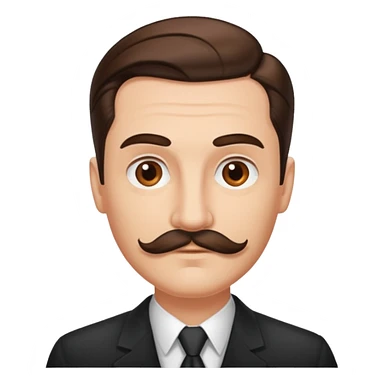 Brown mustache and slicked back hair man  sticker