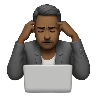 Man tired of work  sticker